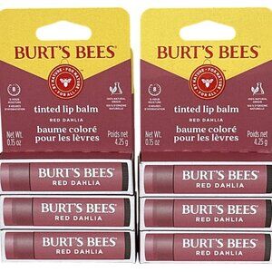 Burt's Bees Tinted Lip Balm Red Dahlia, Full Size, 6 Pack